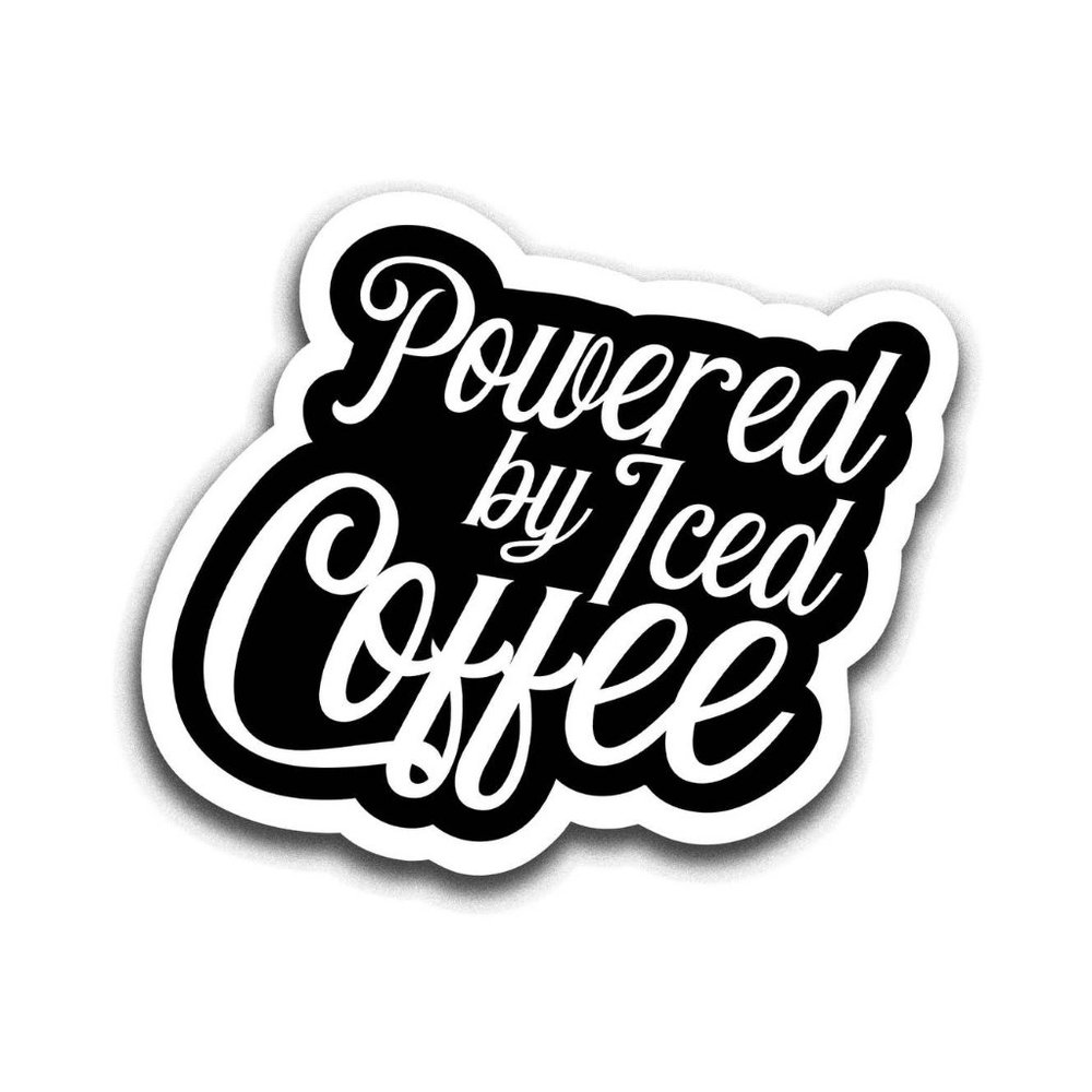 5/$15 Powered By Iced Coffee Vinyl Sticker - Picture 3 of 4